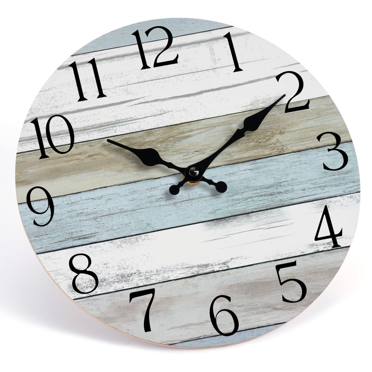 HYLANDA Wall Clock, Silent Non Ticking Wall Clocks Battery Operated, Rustic Wooden Clocks Decorative for Kitchen, Bathroom, Bedroom, Living Room, (8 Inch) HYLANDA