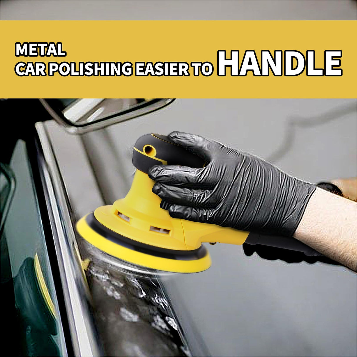 Hueborly Electric Random Orbital Sander Brushless Motor Powerful 350W Polisher Sander 6-Inch 10000 RPM Variable Speed Tool for Sanding Walls and Wood, Rust Removal, Car Polishing Ect Hueborly