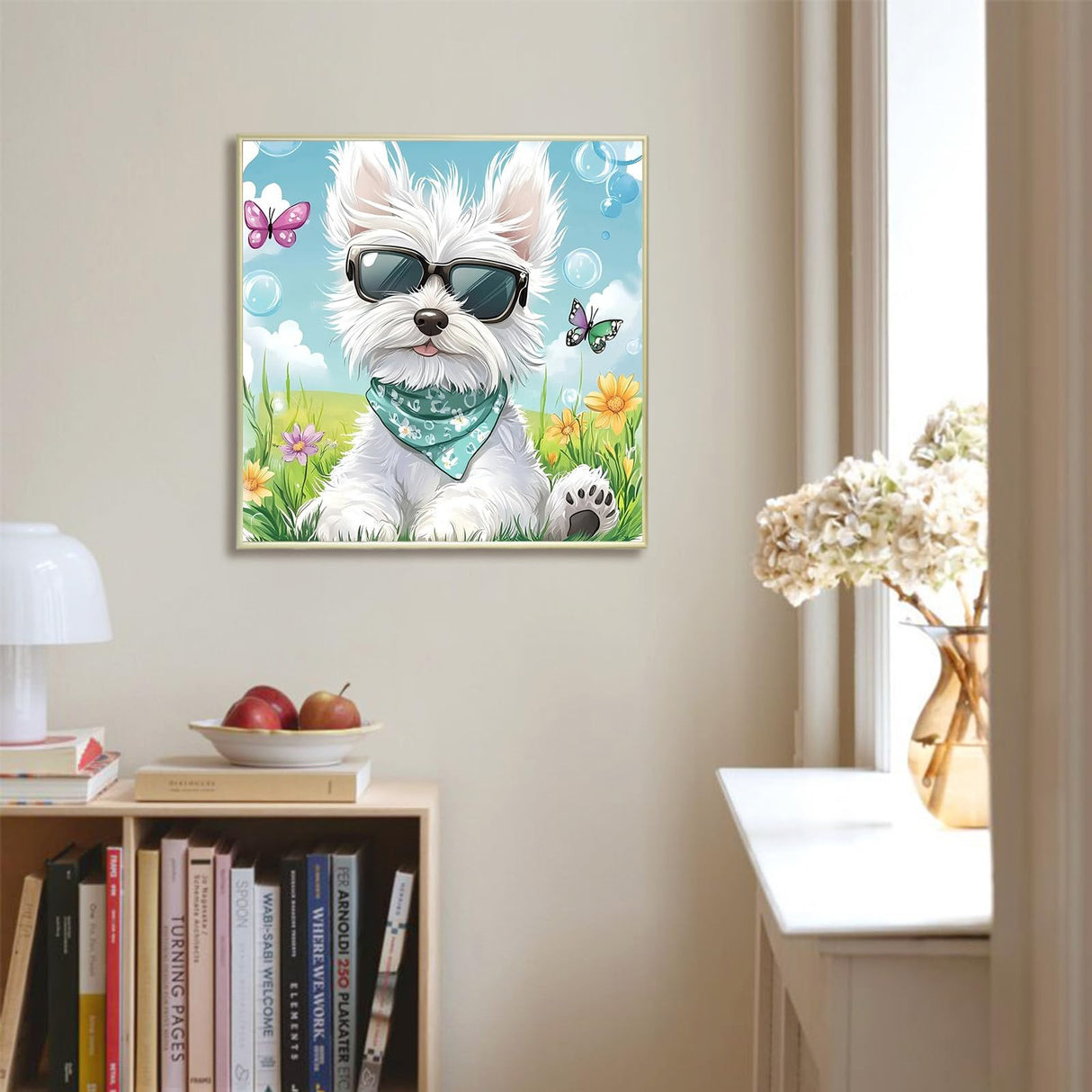 xcemhil Framed Paint by Numbers Kit for Kids and Adults, Dog Paint by Numbers for Adults, Cute Dog Kids Paint by Number Kits for Gifts and Home Decor 10x10in xcemhil