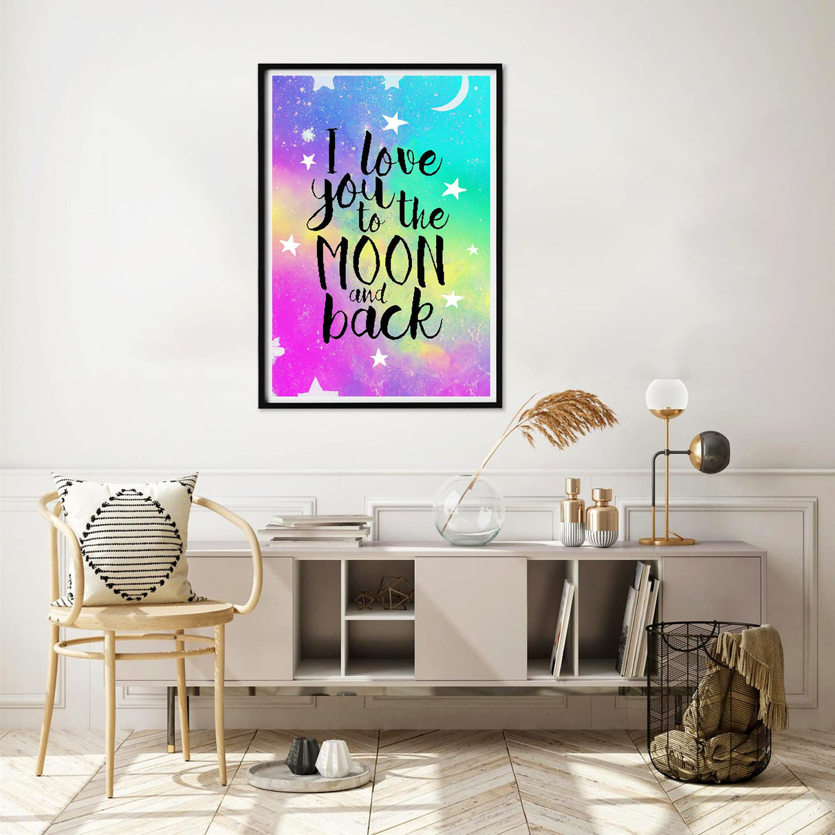 Yomiie 5D Diamond Painting Letter Art Full Drill by Number Kits, I Love You to The Moon and Back Letter Paint with Diamonds DIY Craft Arts Decorations (12x16inch) Yomiie