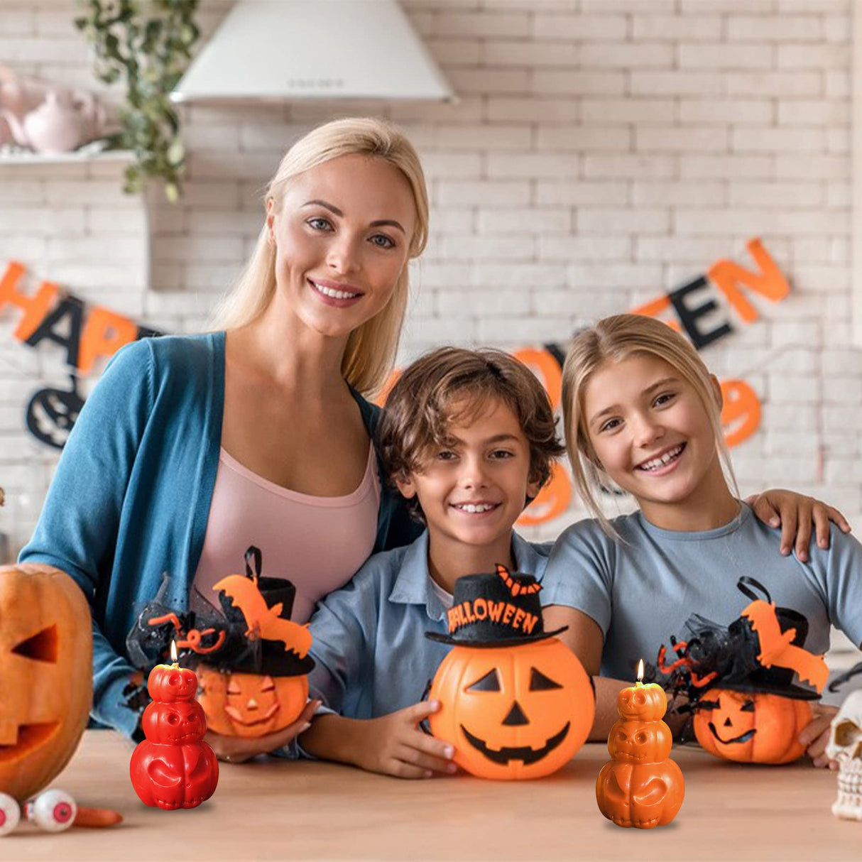 3D Pumpkin Candle Mold Halloween Resin Casting Silicone Mold for DIY Aromatherapy Candles Wax Plaster Polymer Clay Decoration ZAKVOOR