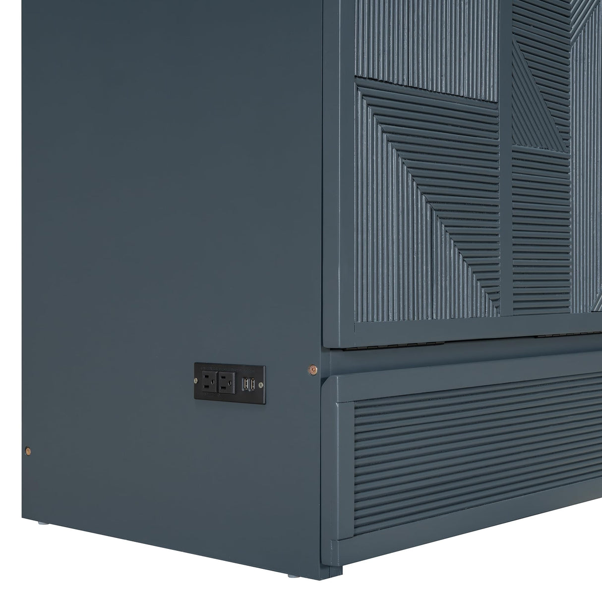 Tdewlye Queen Size Murphy Bed Wall Bed with Built-in USB Charging Ports & Drawer,Mobile Cabinet Murphy Chest Bed Wooden Space-Saving Folding Murphy Bed for Bedroom Guest Room (Gray-@LI) Tdewlye