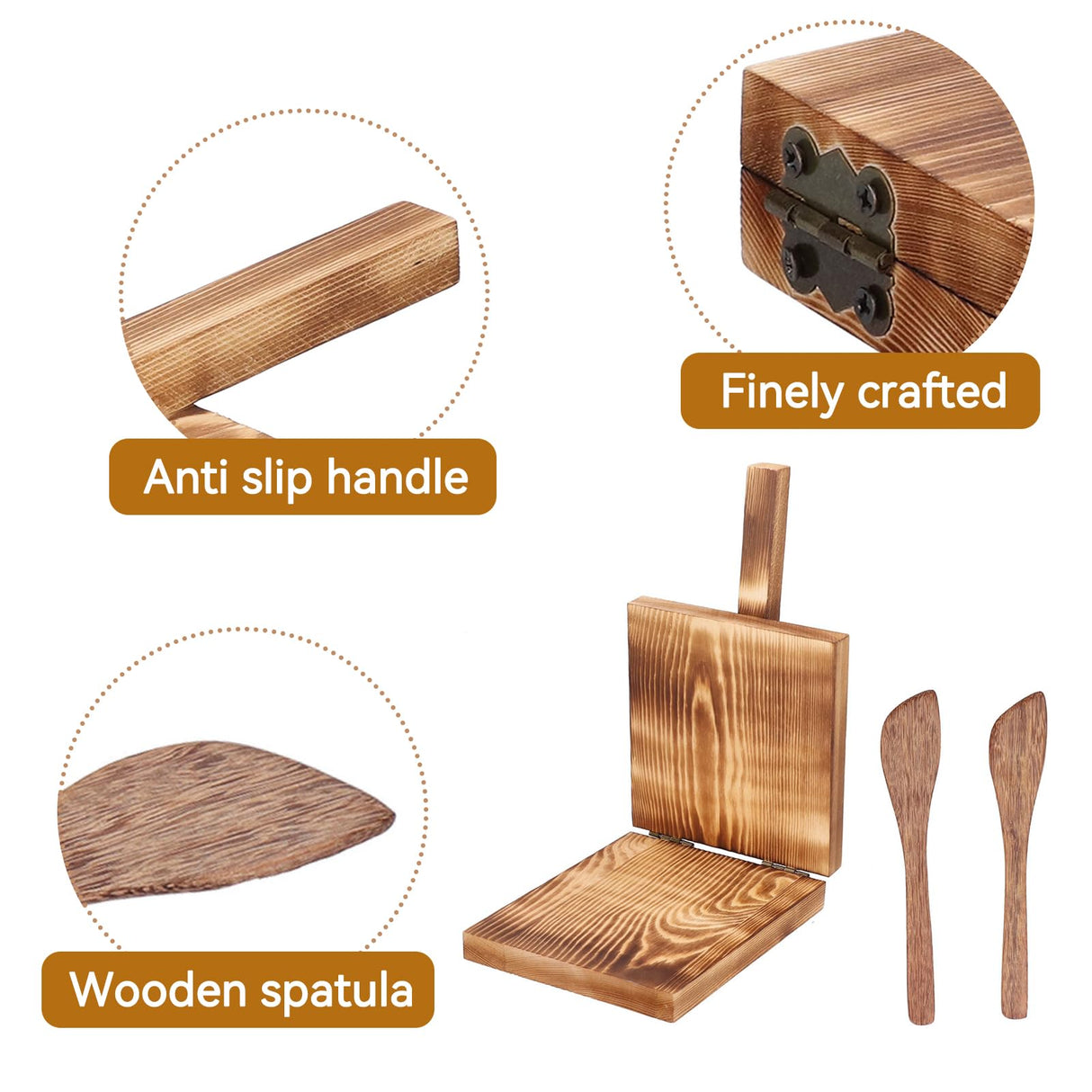 Tortilla Press Maker, 5inch Tortilla Maker Press Wood Roti Maker Tortilla Presser Mexican Tortillera Maker Quesadilla Maker for Tortillera, Pataconera and Dough Press Cyrank