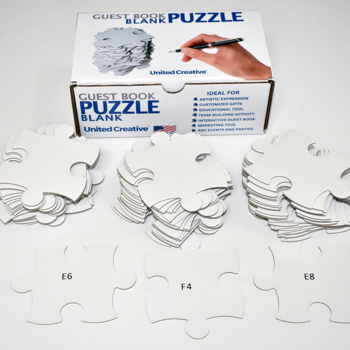 Large Blank Puzzle 33x23 inches, 70 Pieces - Ideal for Wedding Birthday Party and Special Events, DIY Painting, Art and Craft Projects, Guest Book Alternative UNITED CREATIVE