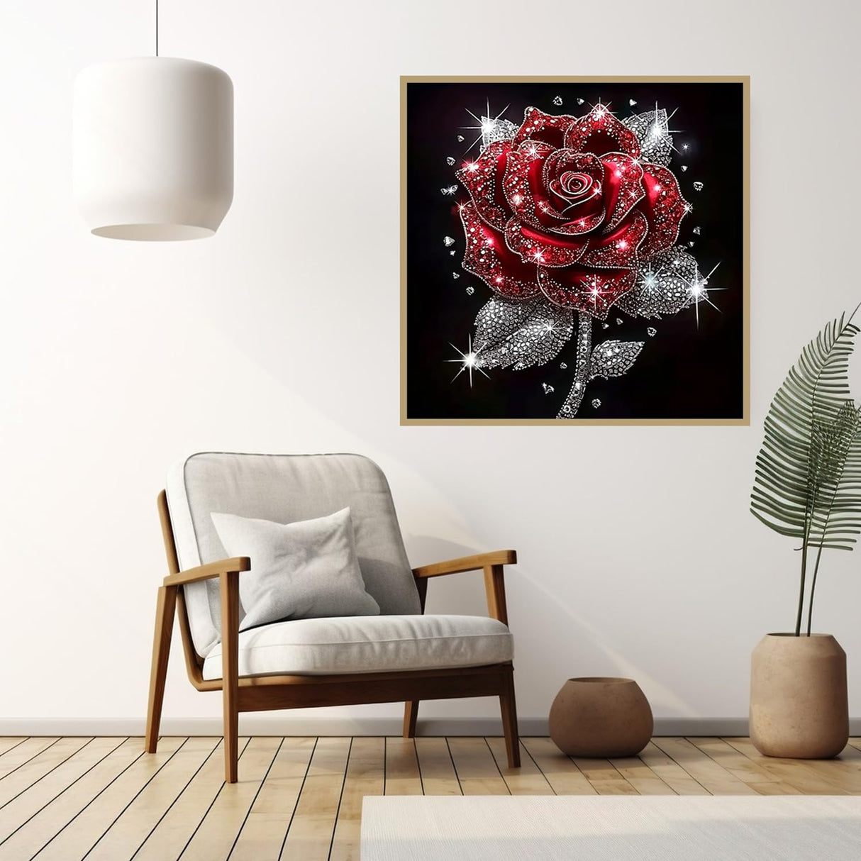 CHWGLFGG 5D Diamond Art Kits for Adults Beginners, Rose Diamond Painting Kits, DIY Full Round Drill Paint by Diamonds Dot Gem Art for Adults, Home Wall Decor 13.7X 13.7 Inch CHWGLFGG