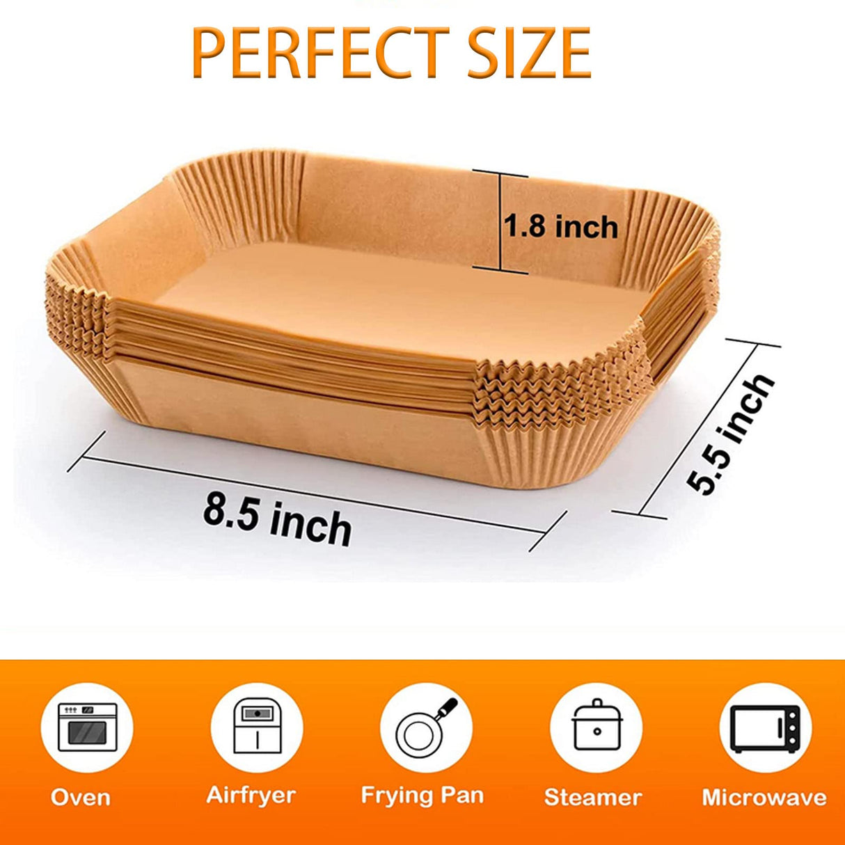 Air Fryer Disposable Paper Liner, Rectangular for Ninja 2-Basket Air Fryer, Natural Non-stick Parchment Paper Liner, 8.6x5.5 inch 100Pcs Rectangle Parchment Paper liners for DZ201, DZ401, FG551 GOFFUGT