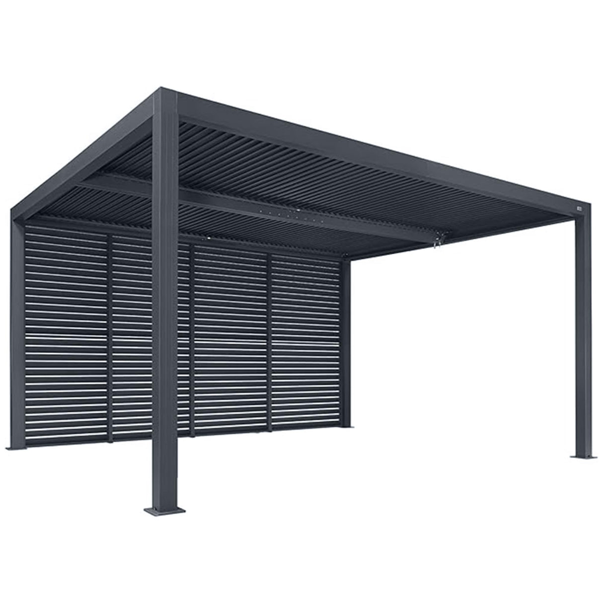 PURPLE LEAF Louvered Pergola Accessory 94AS Aluminum Louver Grille for Optimal Privacy, Sunlight Control Four Panels a Complete 13' Side Fixed Shutter Wall, Pergola Not Included PURPLE LEAF