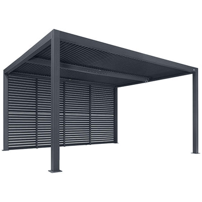 PURPLE LEAF Louvered Pergola Accessory 94AS Aluminum Louver Grille for Optimal Privacy, Sunlight Control Four Panels a Complete 13' Side Fixed Shutter Wall, Pergola Not Included