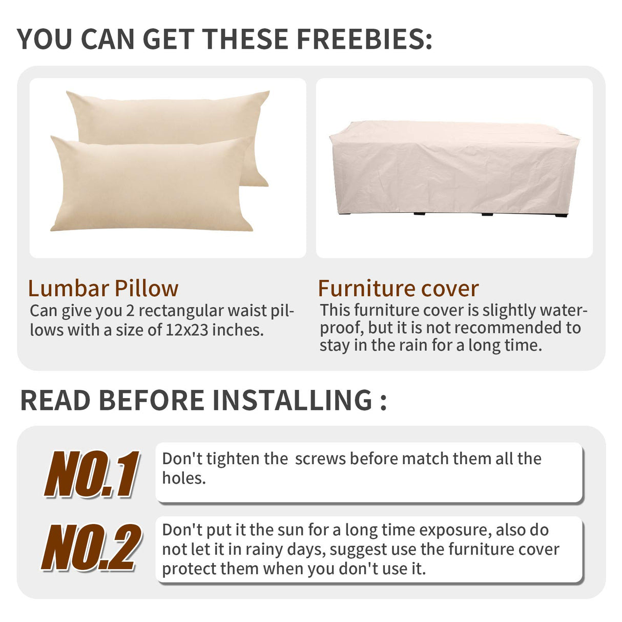 WAROOM Patio Couch PE Wicker 3-Seat Outdoor Brown Rattan Sofa Deep Seating Furniture with Non-Slip Beige Cushion WAROOM