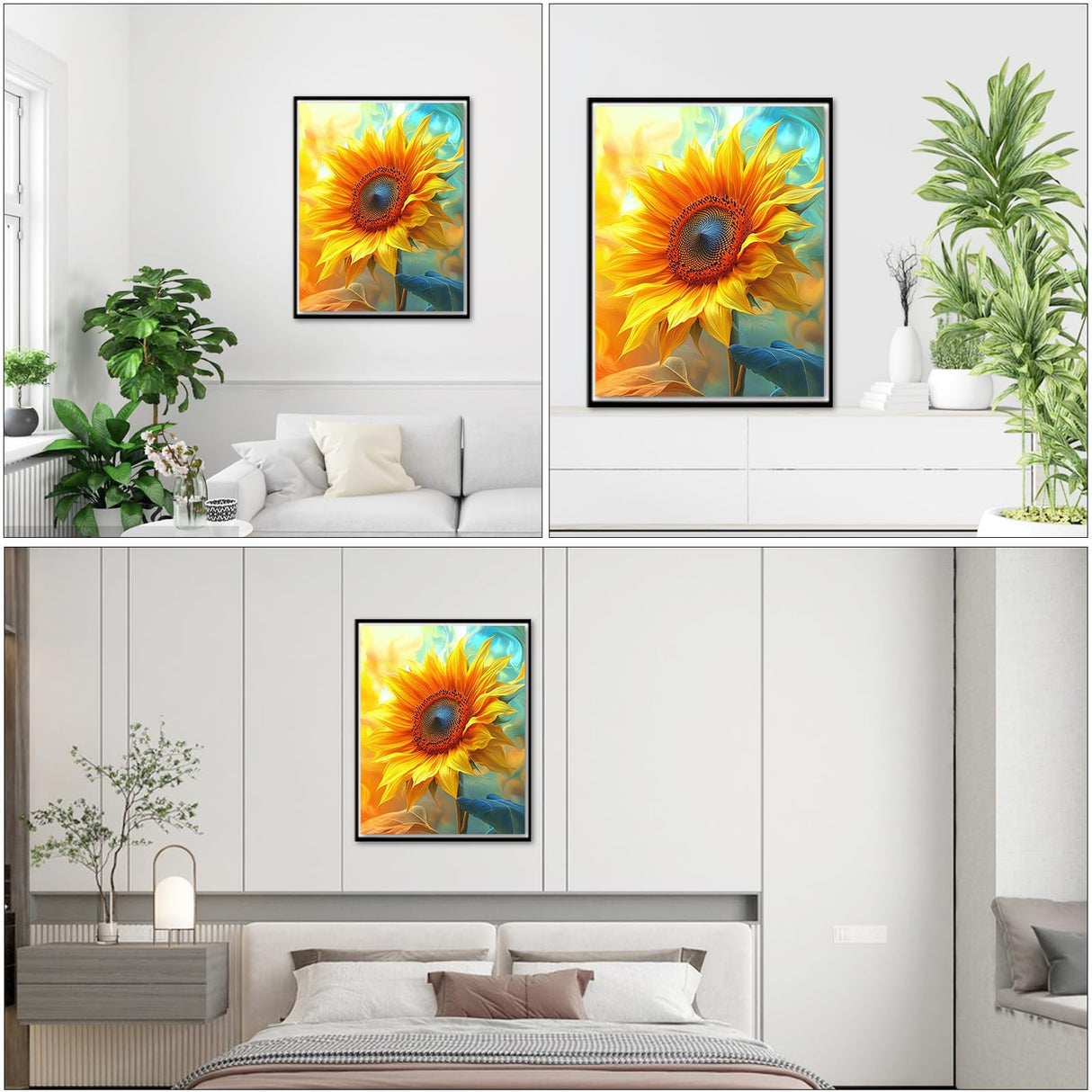 NEWENMO Paint by Numbers Kit for Adults, Sunflower Paint by Numbers on Canvas Unframed, Sunflower Paint by Numbers DIY Oil Painting Perfect for Beginner, Craft, Hobbies and Home Wall Decor 12x16 Inch NEWENMO