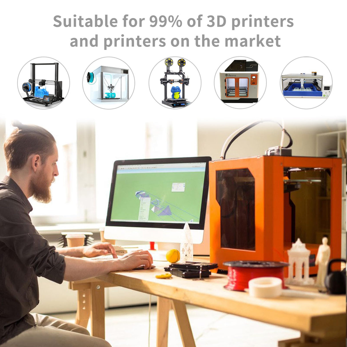 iSANMATE High Speed Transparent 3D Printer Filament, Clear PLA 1.75mm, Fast Printing Speed, Dimensional Accuracy 0.02mm, 1kg Spool (2.2lbs) iSANMATE