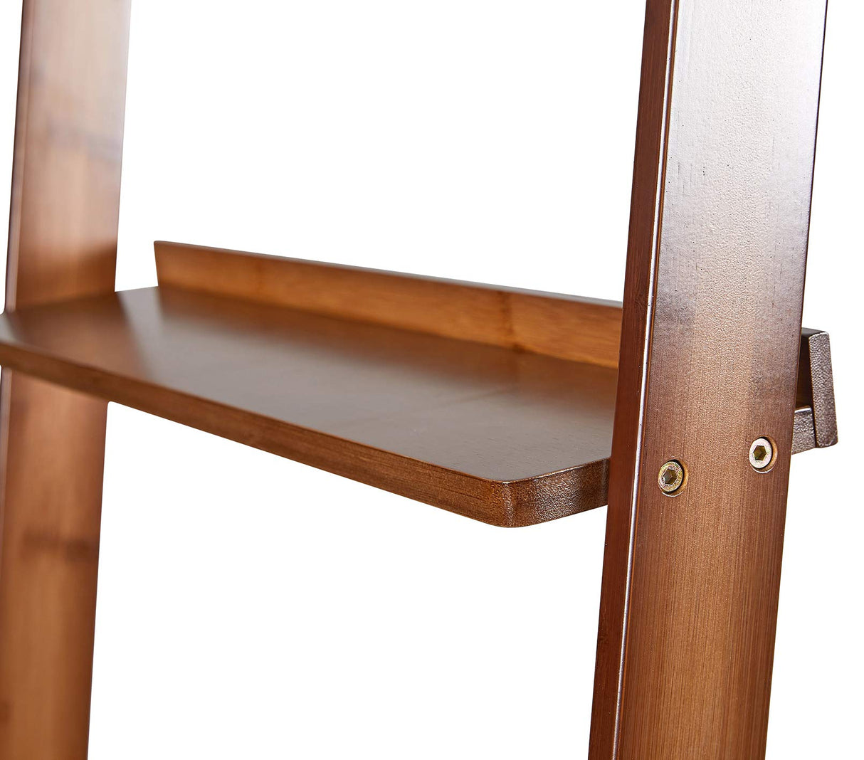 K KELBEL Bookshelf & Ladder Shelf &Storage Rack & Multipurpose Bamboo Organizer Shelves Furniture for Home Office, Living Room, Kitchen, Office 5 Tier (Brown) K KELBEL