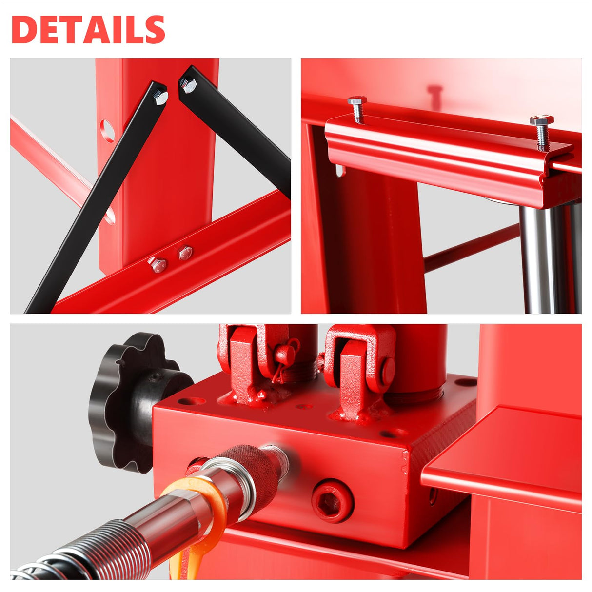 DNA MOTORING 30 Ton Manual Hydraulic Shop Press with Plates, H-Frame Garage Floor Press, 30T / 66139lbs, Adjustable Height, TOOLS-00291 DNA MOTORING