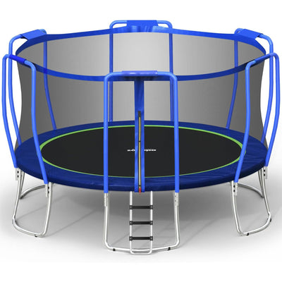 Zupapa Trampolines No-Gap Design 1500 LBS Weight Capacity 16 15 14 12 10 8FT for Kids Children with Safety Enclosure Net Outdoor Backyards Large Recreational Trampoline