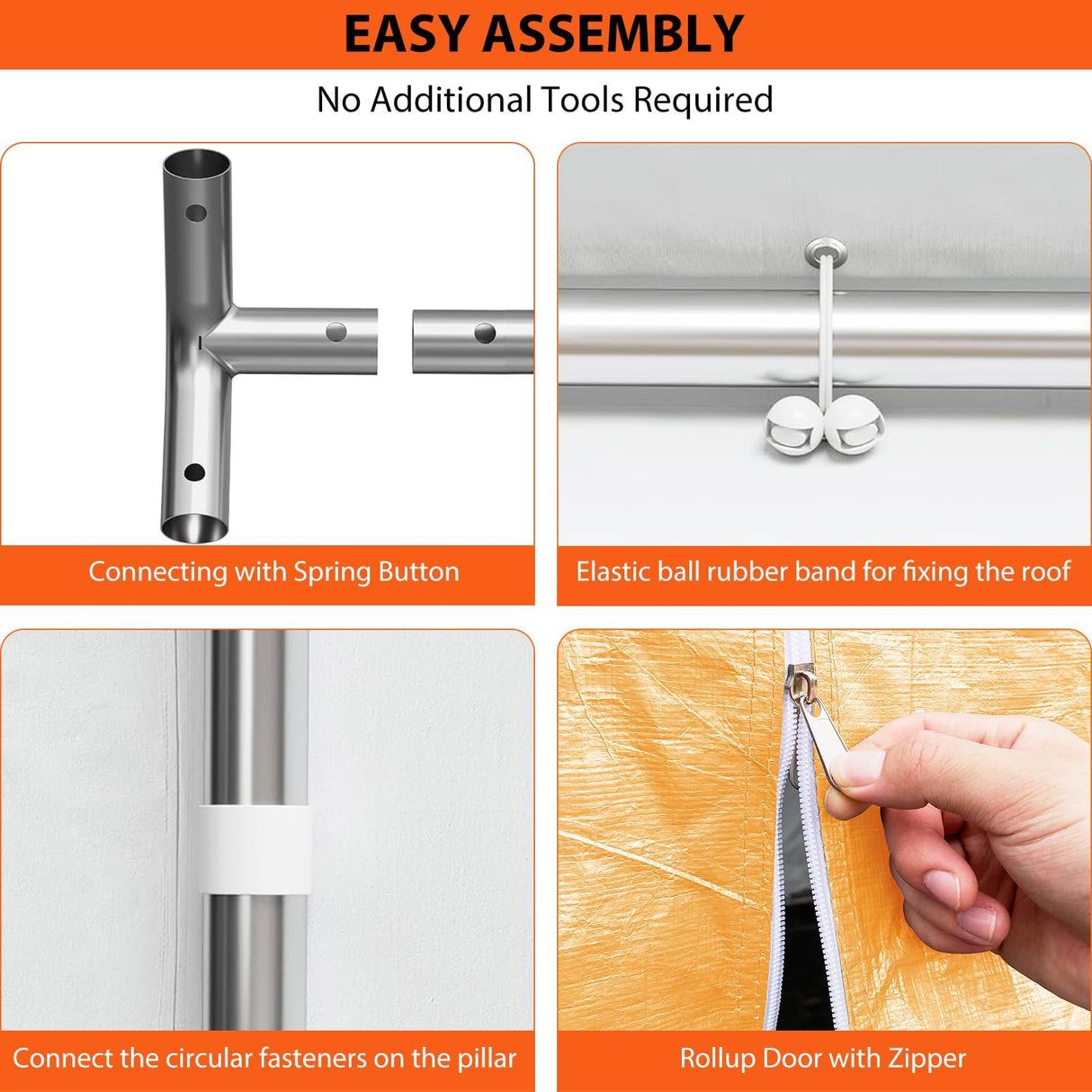 IDEALHOUSE 13'x20' Oversized Heavy Duty Carport - Portable Garage with Reinforced Frame & 4 Doors + 4 Windows, Large Shelter for Pickup Trucks, SUVs & Travel Trailers (Gray) IDEALHOUSE