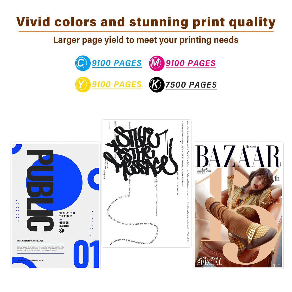 32XL Black Ink Bottle 31 Ink Bottle Set Compatible Replacement for HP Smart Tank Printer 6001 7602 7301 5100 5101 5000 5102 757 7601 755 7601 6002 7302 Ink Refill, Smart Tank Plus 651 551 Ink Refill SubliPlus+