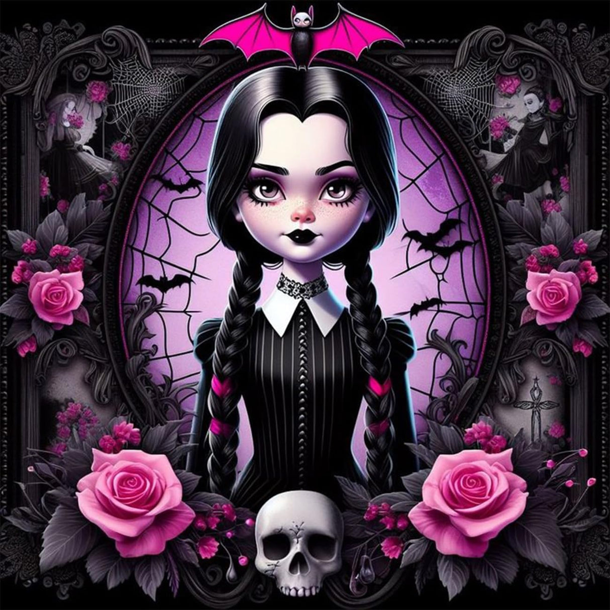 DAZZLEDOTS Diamond Art Kits for Adults, Cartoon Diamond Painting Kits for Beginner Halloween Round 5D Full Drill Diamond Dots Crafts for Home Wall Decor Gifts 14x14 Inch DAZZLEDOTS