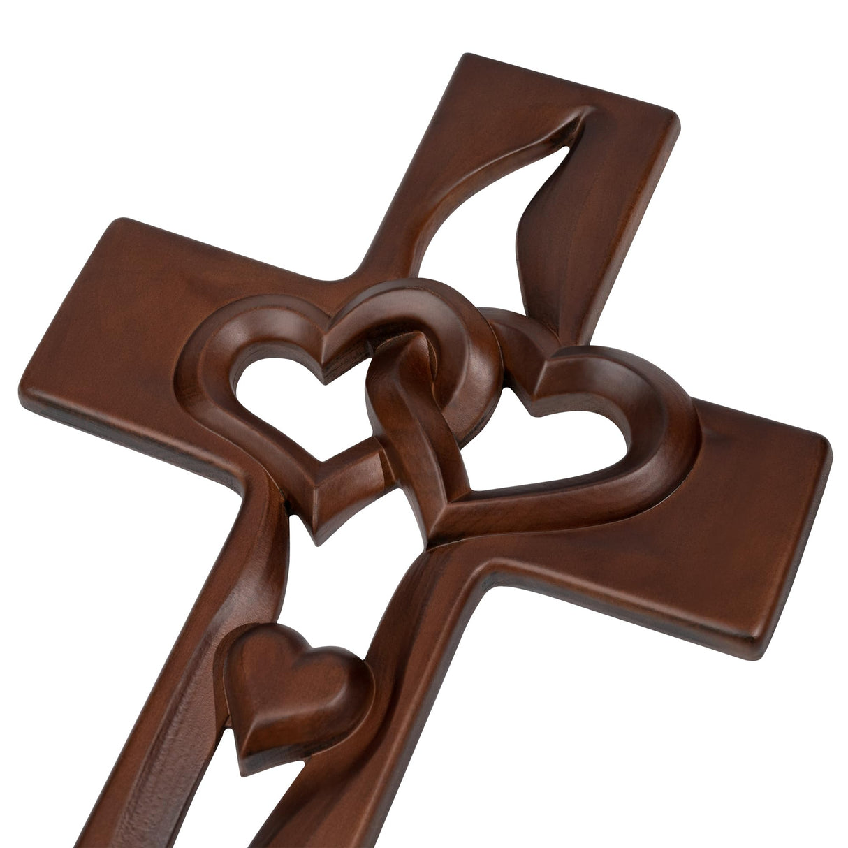 BGCOPPER Marriage Cross for Wall Love Wall Decor, Handmade Wooden Intertwined Heart Wall Cross for Wedding Valentine Christmas Gift - 10 Inch BGCOPPER