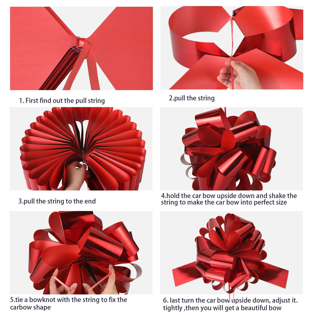 Big Car Bow 25 Inch Giant Car Bow with 20 ft Ribbon for Large Gift Wrapping New Houses Huge Present Birthday Christmas Decor(Glossy Red) Zonon