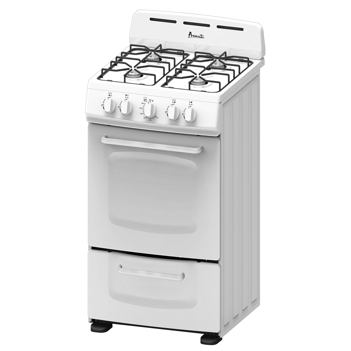Avanti GRO20P0W GRO20 20" Gas Range Oven with Solid Metal Door, in White Avanti