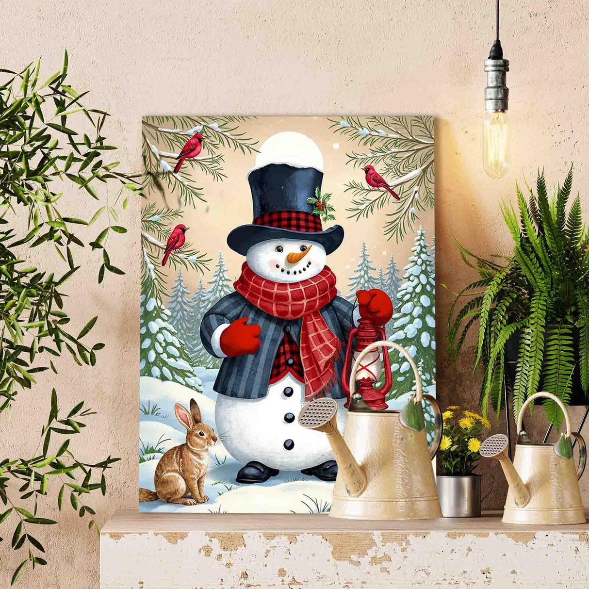 Tucocoo Retro Winter Snow Landscape Paint by Numbers for Adults Christmas Snowman Oil Acrylic Painting by Numbers Kits Xmas Paint by Numbers Home Decor Gifts Arts Crafts 16x20inch Frameless Tucocoo