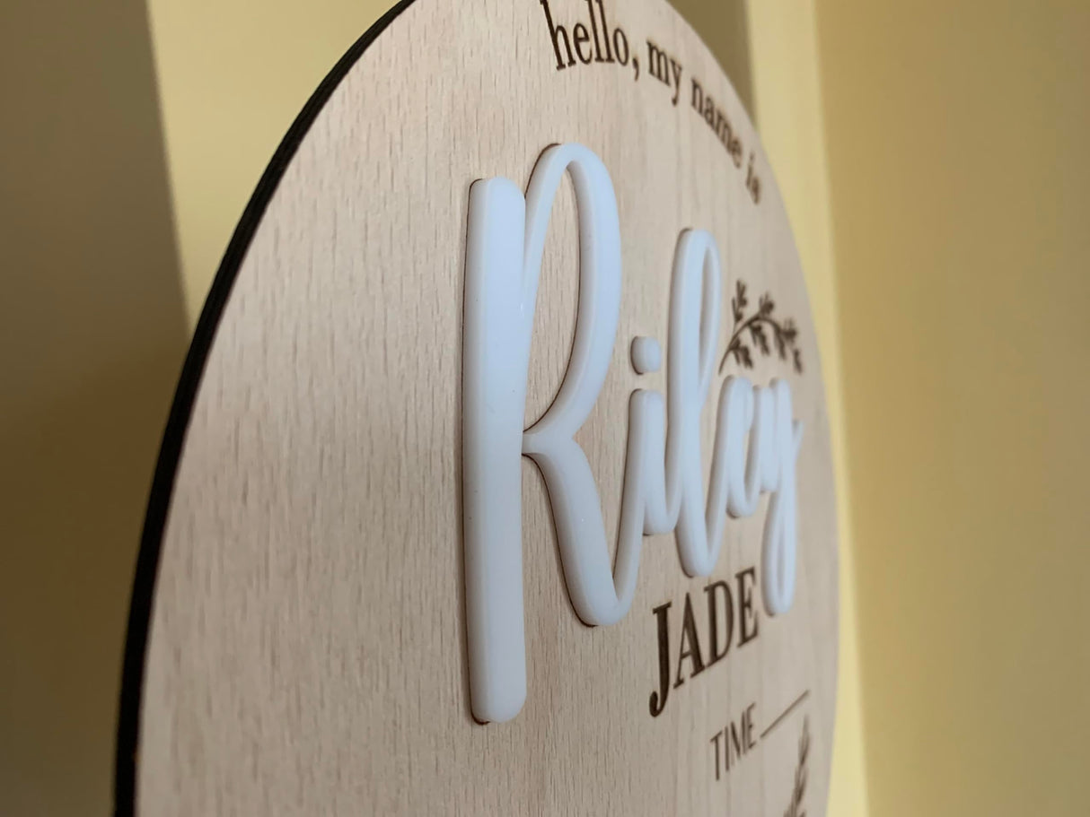 Personalized Baby Announcement Sign, Custom Baby Name, 3D Wood Baby Birth Stats Sign, Engraved Hospital Baby Sign, Newborn Gift, Newborn Baby, FranJohnsonHouse