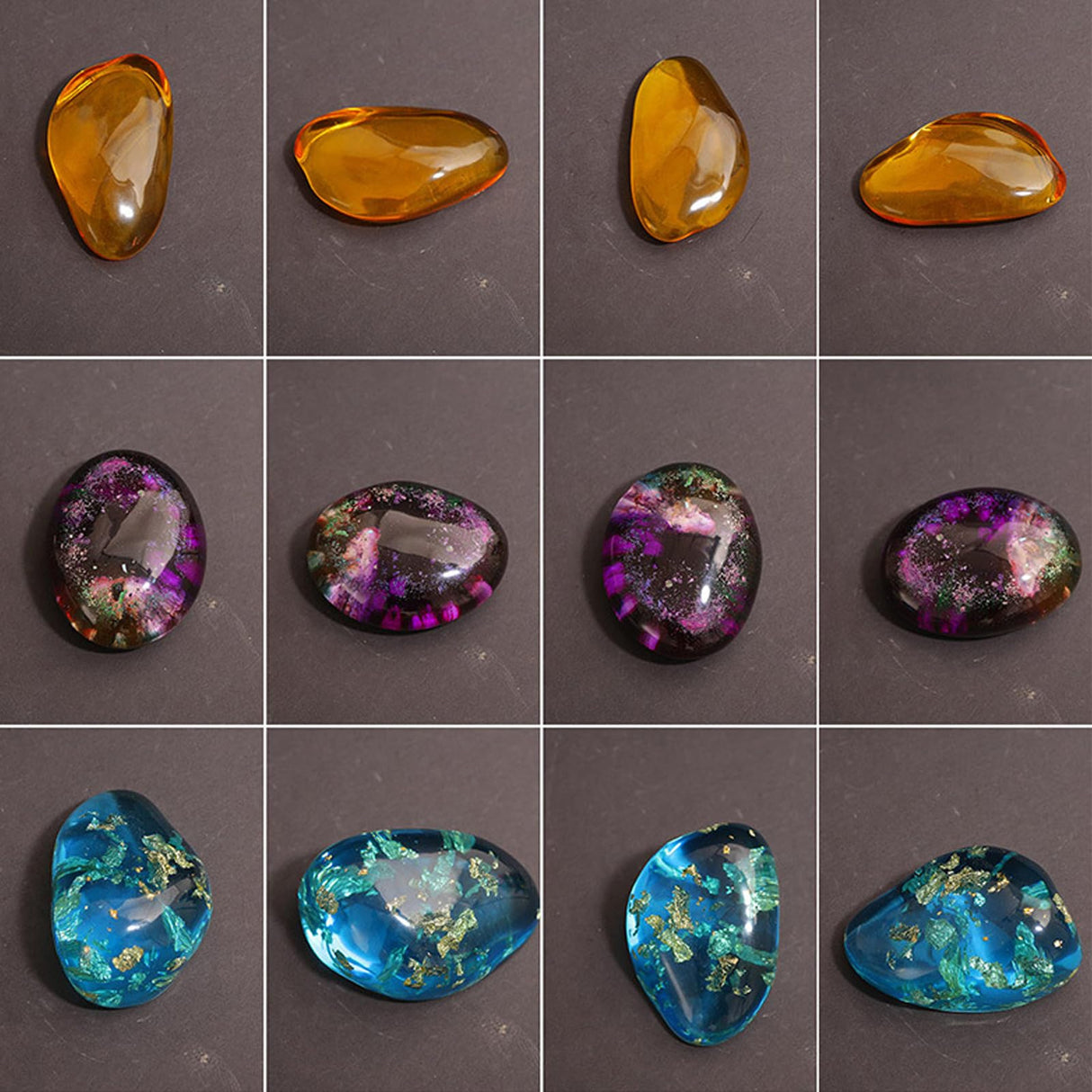 Voaesdk 6 Pcs Pebbles Resin Molds, 3D Pebbles Stone Silicone Molds for Resin, 3 Sizes Irregular Stone Epoxy Molds for DIY Resin Crafts Candle Soap Plaster Concrete Art Paint Rocks Voaesdk