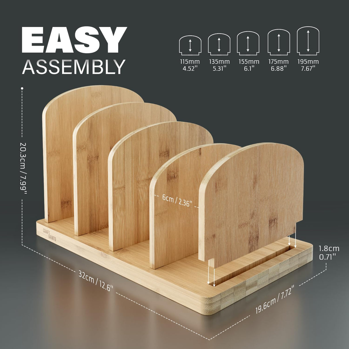 Cook Book Organizer, Recipe Holder Rack, Tabletop Stand for Convenient Cookbook Storage, 4-Slot Stand Kitchen, Binder Holder for Desk & Countertop (Bamboo, 12.6 x 8 7.72'') CraftSaints