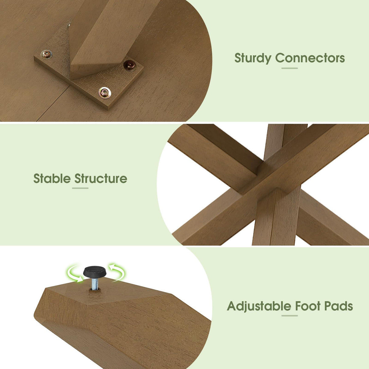 GOFLAME 47" Round Dining Table for 4-6 People, Mid Century Modern Kitchen Table with Solid Acacia Wood Legs, Large Wooden Dinner Table for Kitchen, Dining Room, Restaurant, Natural GOFLAME