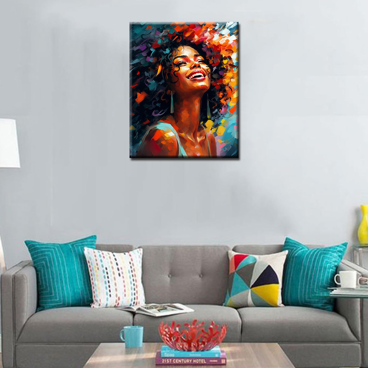 Tucocoo Afro Woman Paint by Number for Adults, DIY Digital Oil Painting Kits on Canvas with Brushes and Acrylic Pigment, Urban Style Sweet Black Girl Picture for Home Decor 16x20 inch (Frameless) Tucocoo