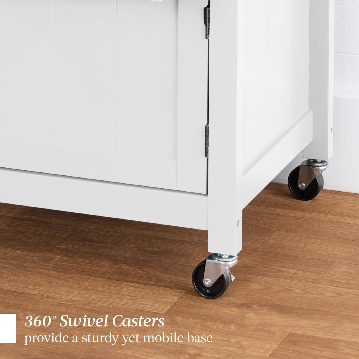 Best Choice Products Rolling Kitchen Island Cart, Single Door Cabinet w/Drawer, Sliding Tray, Hidden Outlet, Hooks, & Lockable Wheels - Simply White Best Choice Products