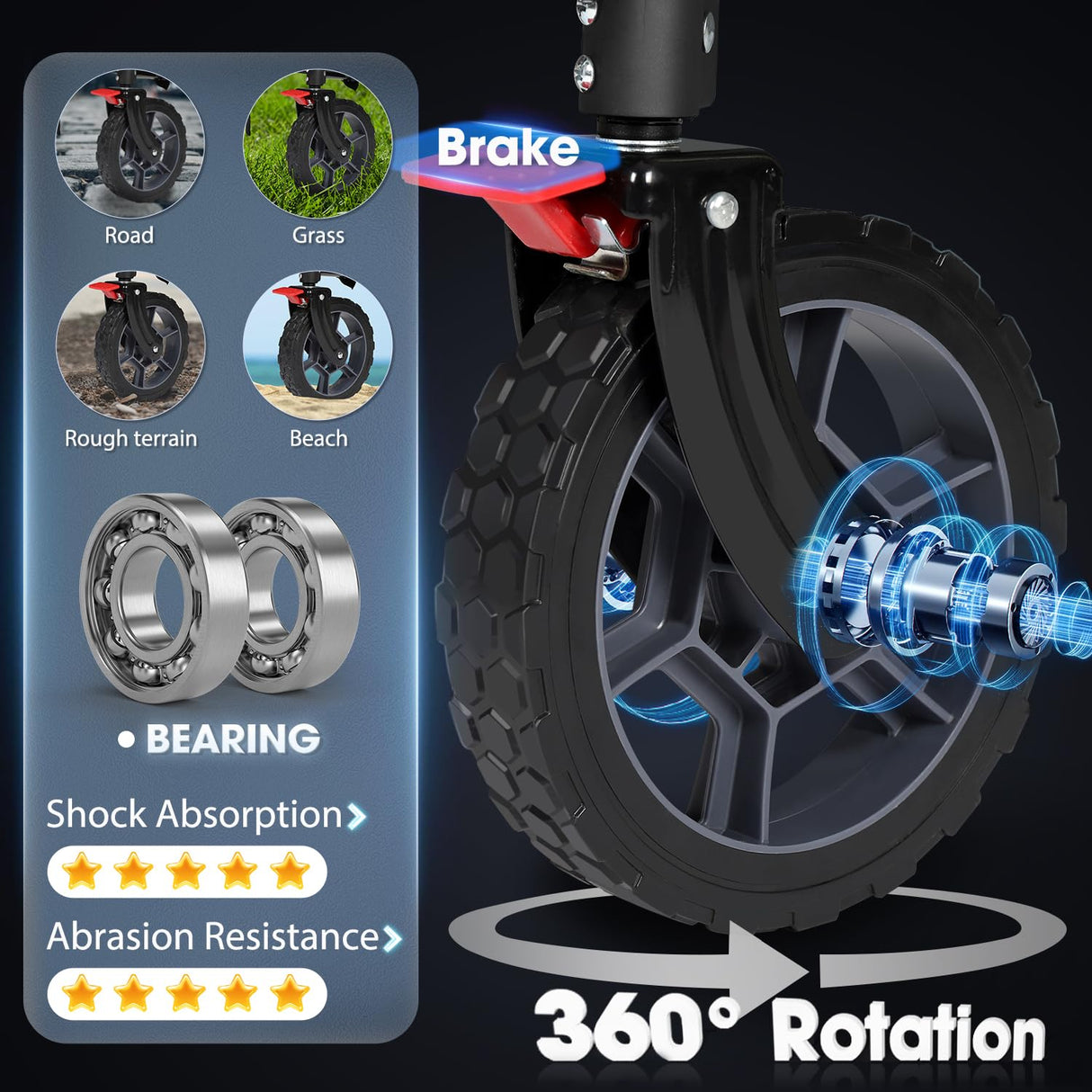 Sekey 220L Collapsible Foldable Wagon with 330lbs Weight Capacity, Heavy Duty Folding Wagon Cart with Big All-Terrain Wheels & Drink Holders (Black) Sekey