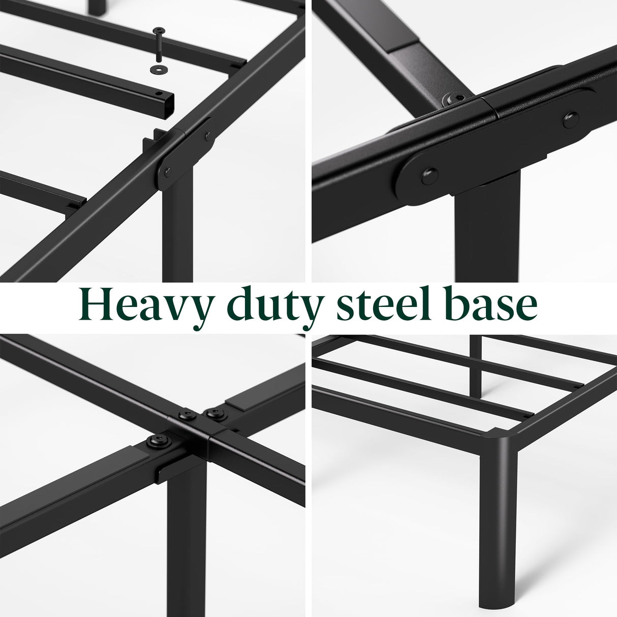 ZINUS Van 16 Inch King Metal Platform Bed, Steel Slat Support, No Box Spring Needed, Eco Friendly WonderBox Packaging, Easy Assembly, Black ZINUS