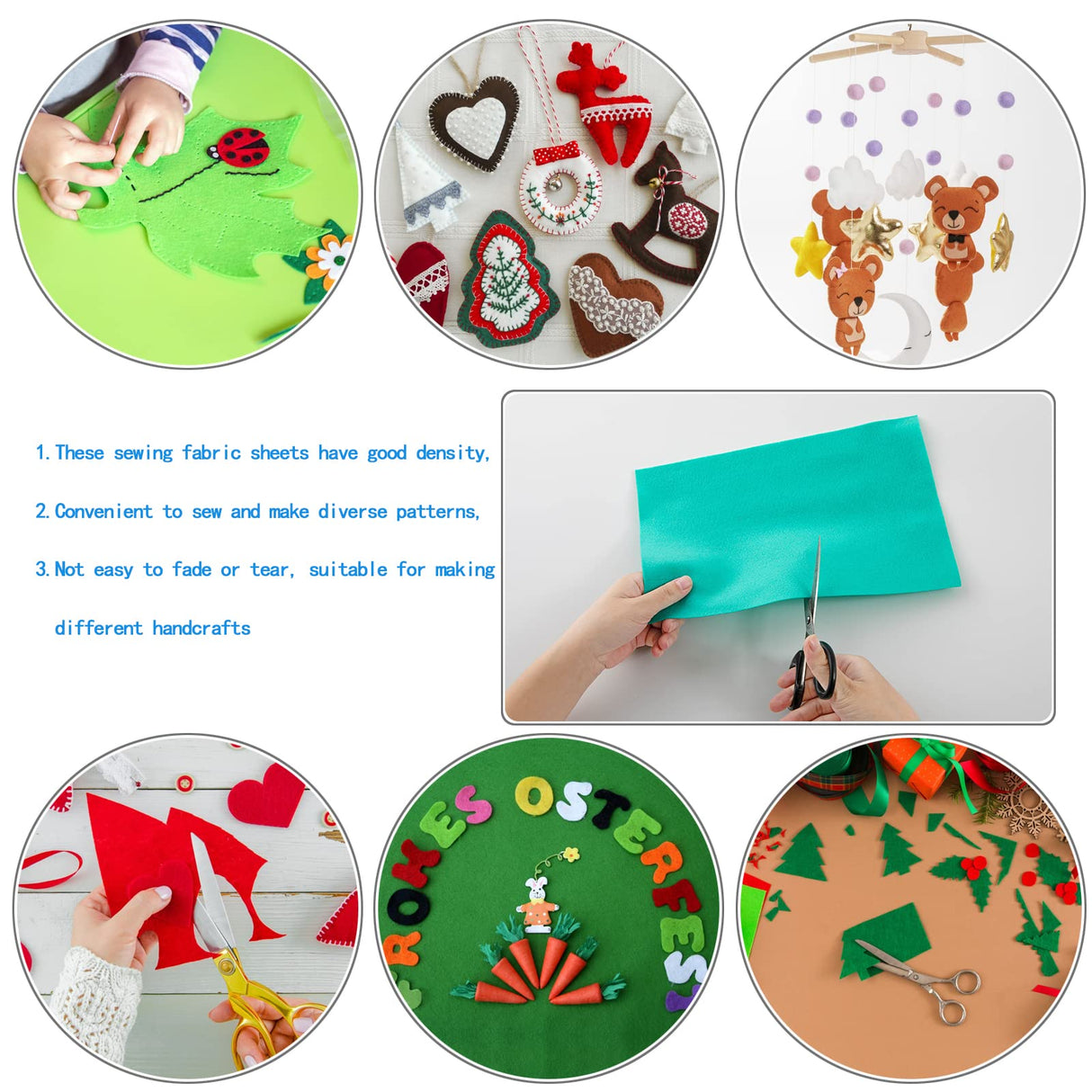 HaoFeijh Black Felt Fabric 72 * 36 Inch Wide 1.6mm,Fabric Sheets Soft Woven Acrylic Craft Fabric for DIY Craftwork Sewing Patchwork,Craft Felt HaoFeiJH