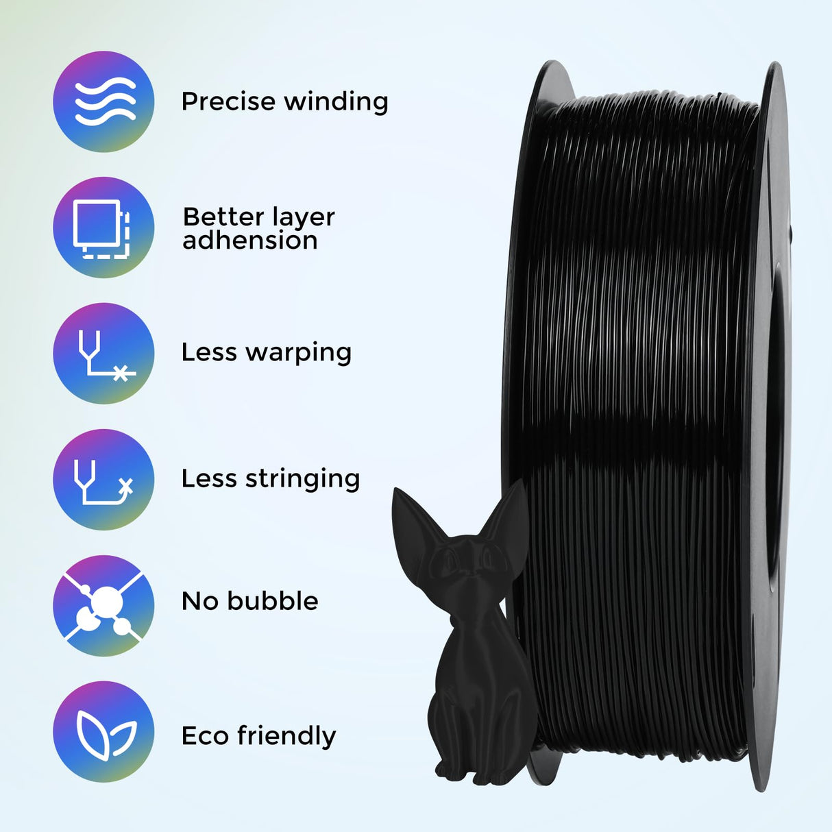 Comgrow TPU Filament, 1.75mm, 95A Soft TPU Flexible 3D Printer Filament Black 1kg (2.2lbs), Dimensional Accuracy +/- 0.02 mm, Fit Most FDM Printer Comgrow