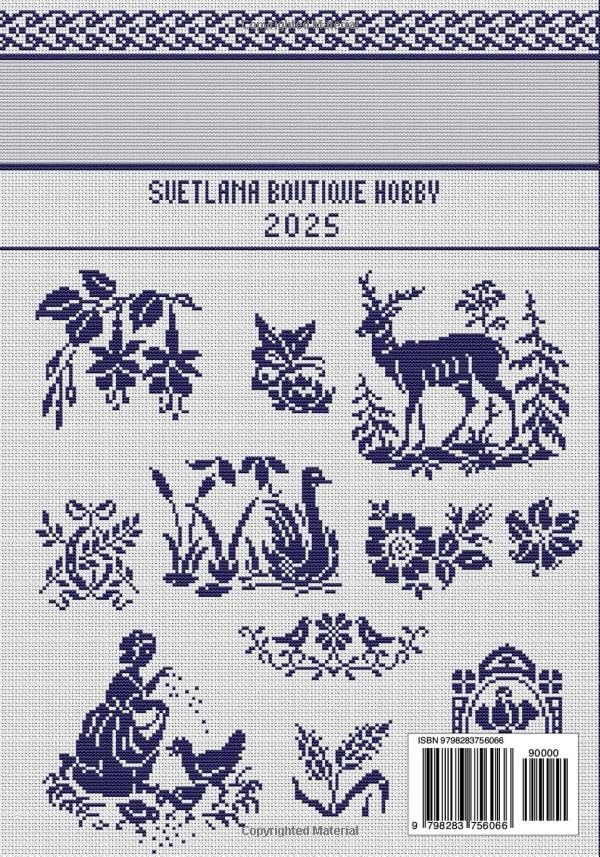 Sampler Motifs Filet Crochet and Cross Stitch Patterns Monochrome Collection: for Needlework & Other Crafts (Monochrome Filet Crochet and Cross Stitch) WoodArtSupply