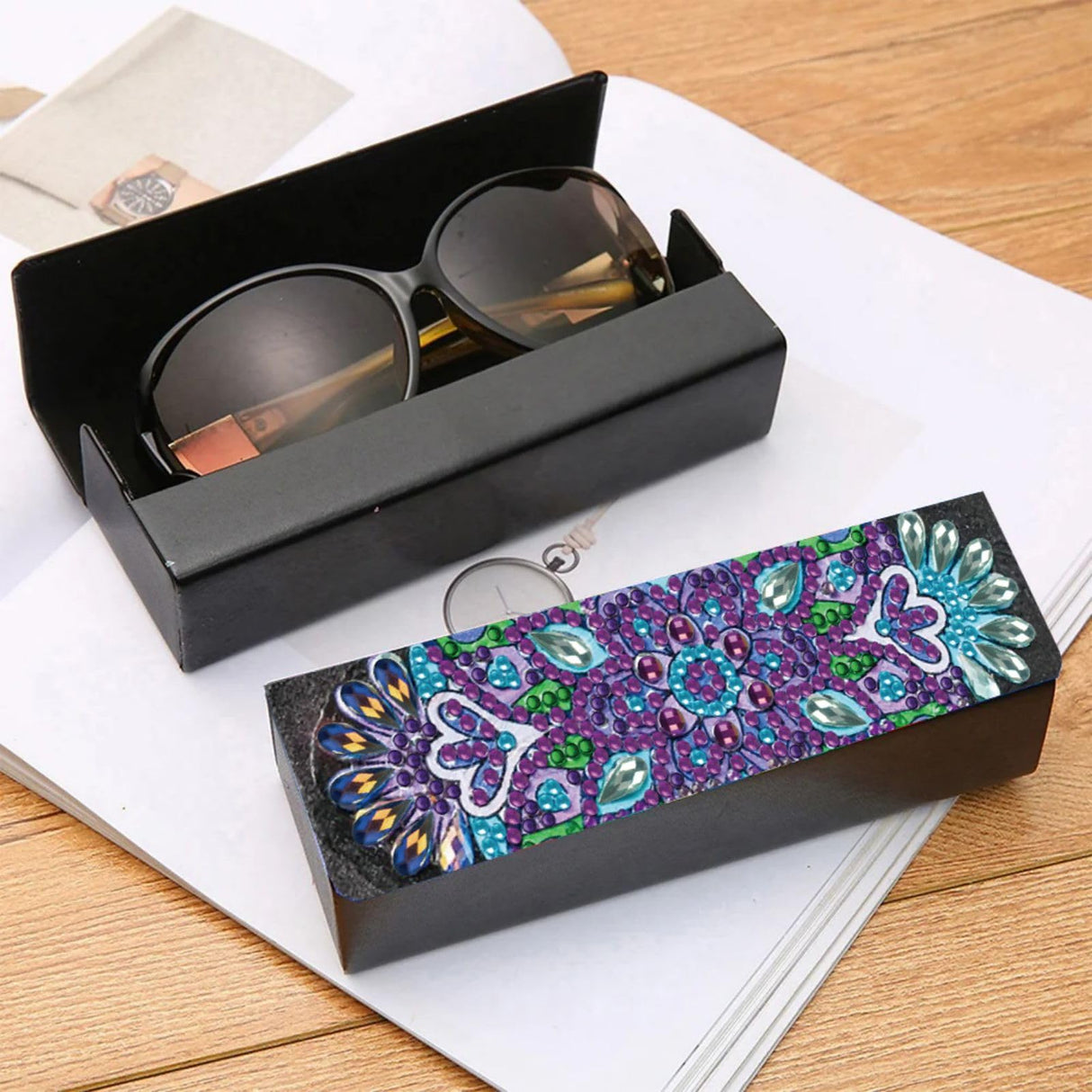 ARTopet Diamond Art Painting Eye Glass Case Portable Retro Sunglasses Glasses Storage Box Anti-Stress for Travel Sunglass (Mandala) ARTopet