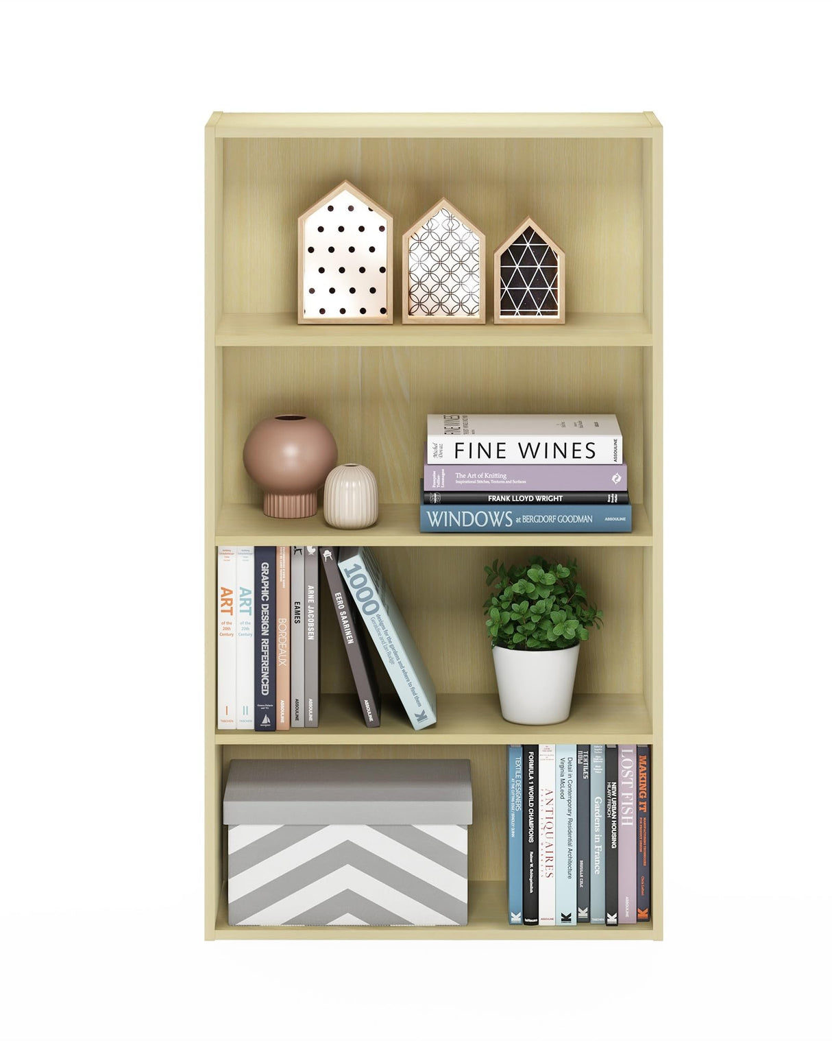 Furinno Pasir 4 Tier Open Shelf, Steam Beech Furinno