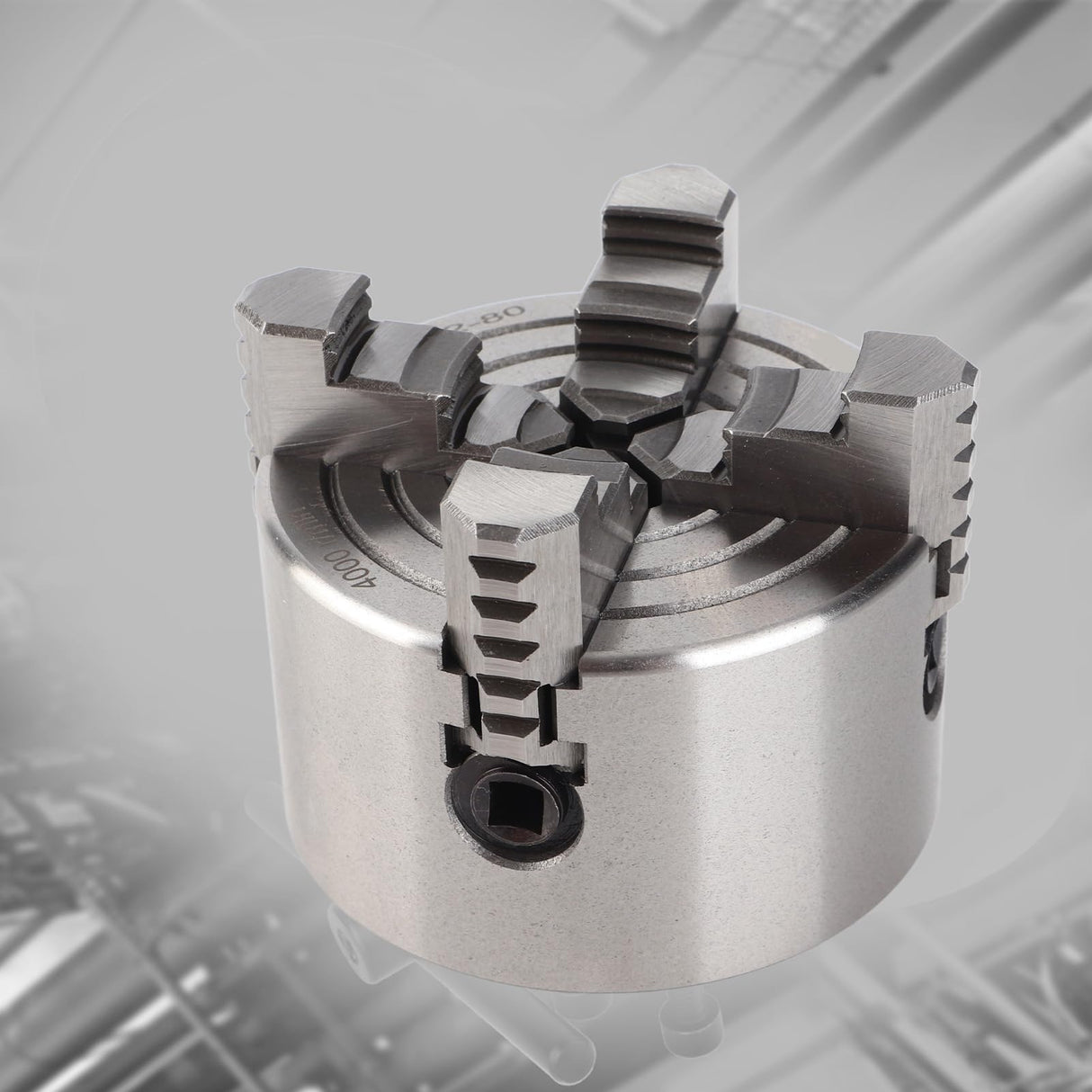 Lathe Chuck, K72-80 4 Jaw 3.15 Inch 4000r per min Independent and Reversible Jaw Metal Lathe Chuck Turning Machine Accessories with 1 Hex wrench and 3 Screws Zetiling
