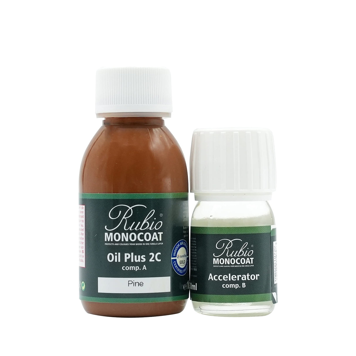 Rubio Monocoat Wood Stain & Finish 65 ft² - Pine | Oil Plus 2C | Quick-Dry, Eco-Friendly Linseed Wood Oil for Indoor Use, Includes Accelerator (Part B) | Protector | 130 ml Rubio Monocoat