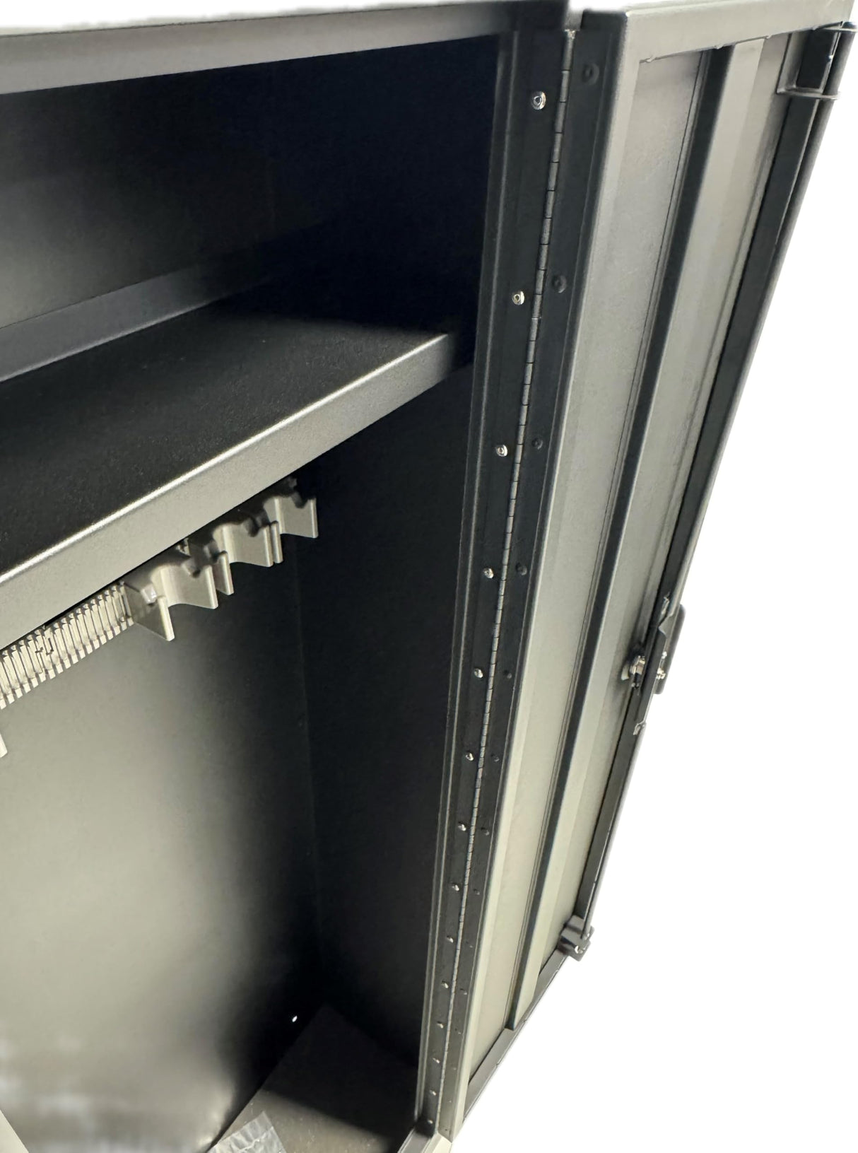 First Watch 8-Gun Security Cabinet, Steel Storage Safe with Lock, American Flag Design, Black Homak