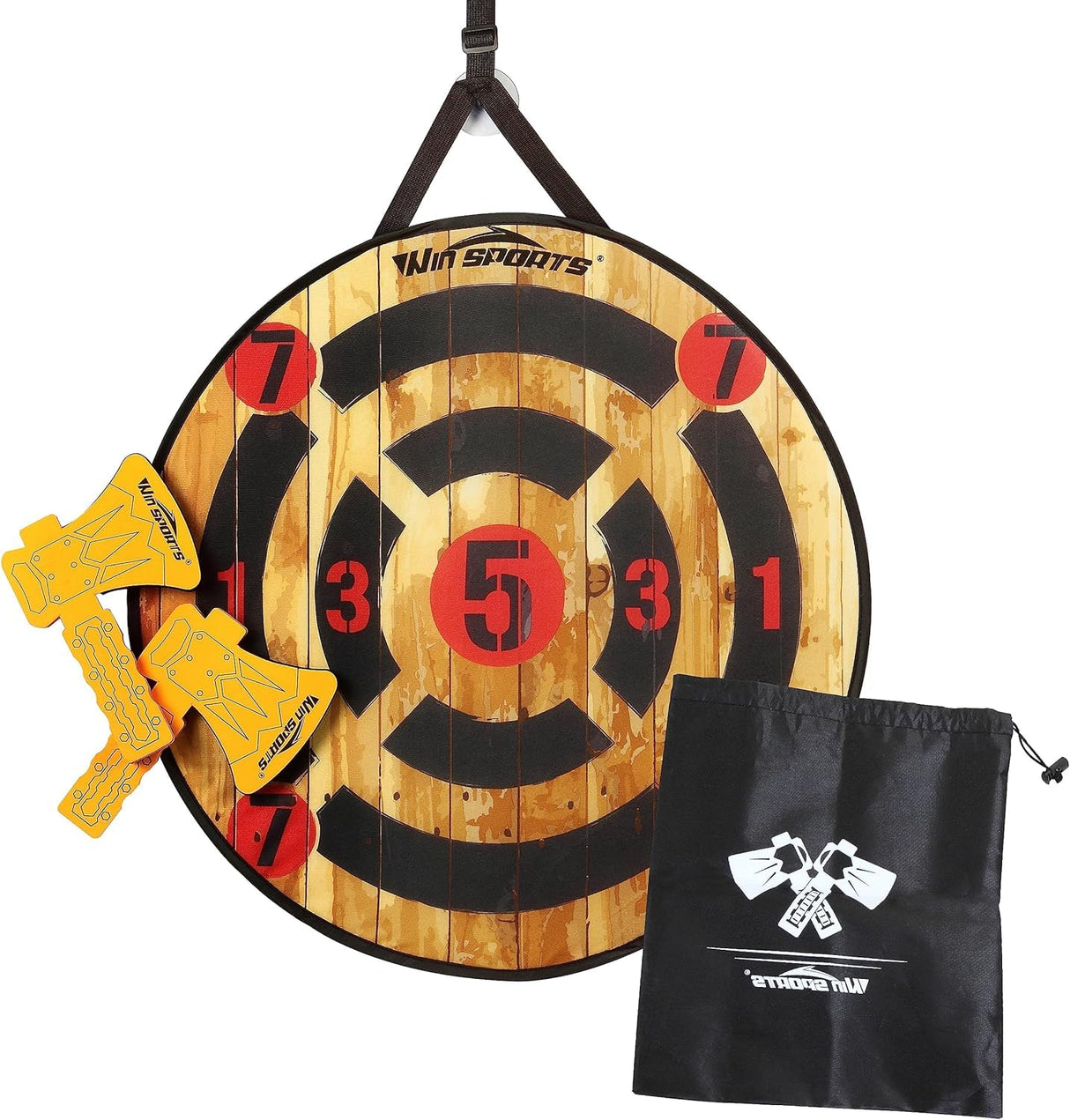 ISANCHA Foam Axe Throwing Game Indoor&Outdoor Target Game,Includes Two Foam Axes, One 26” Easy Fold Target and A Carry Bag ISANCHA