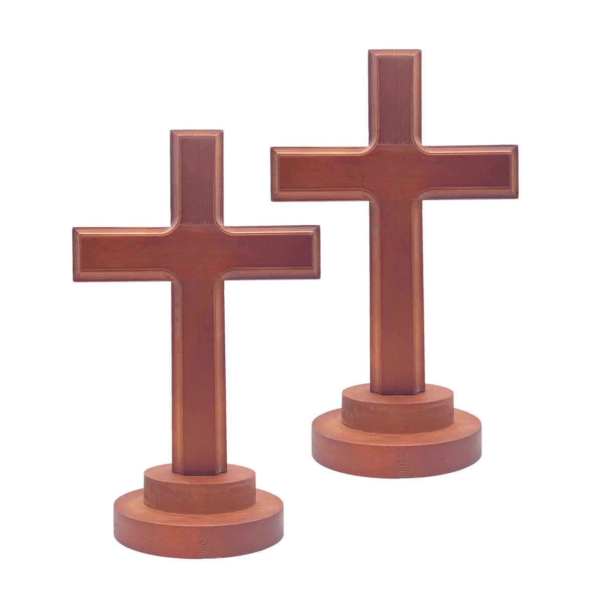 11 Inch 2 Pack Wood Standing Crosses Wooden Tabletop Cross Dark Brown Cross for Home Church Decor Prayer Gifts Cregugua