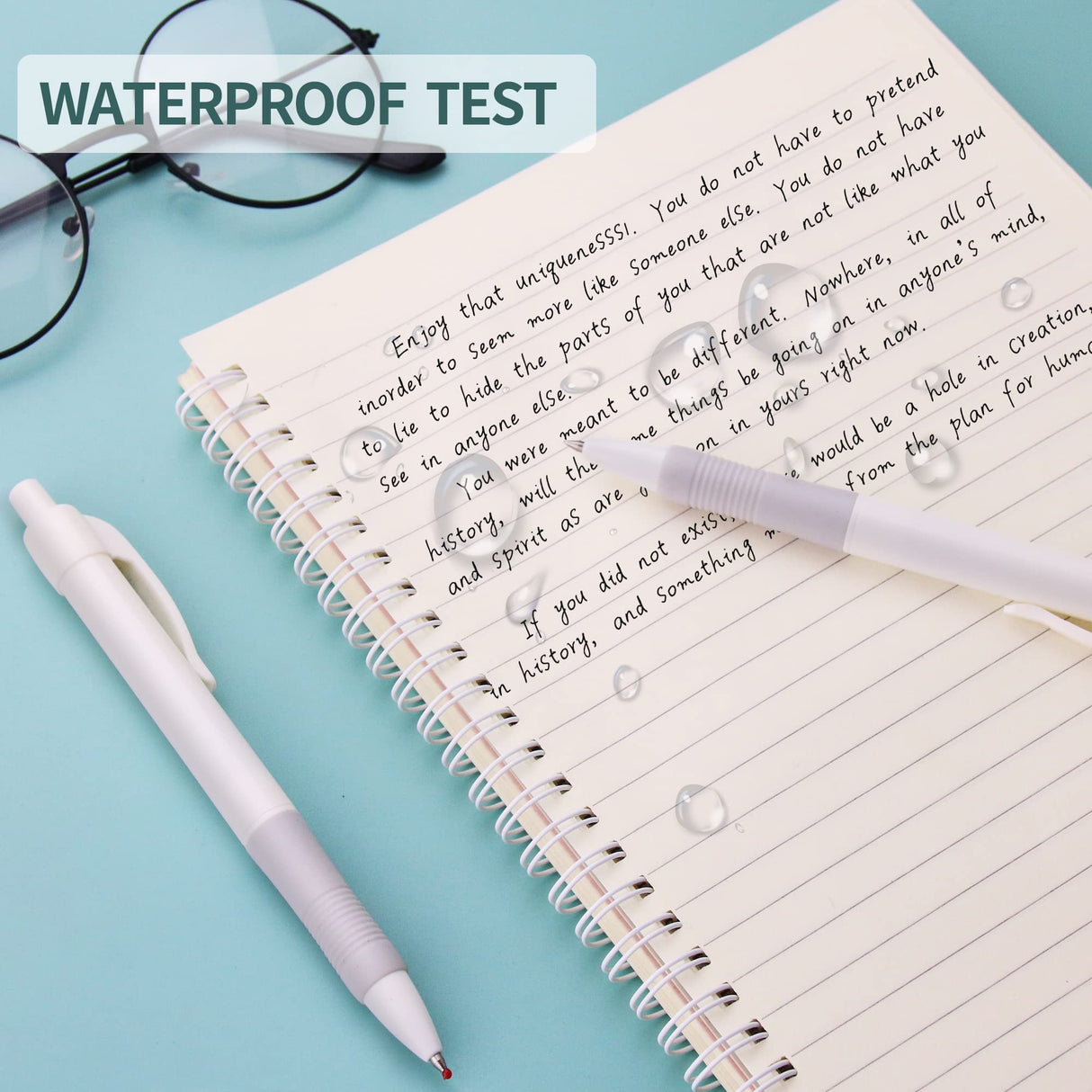 deegtran Pens Bulk, 50 Pack White Barrels Gel Pens, Retractable Black Ink Pens, No Smear Pens Fine Point Smooth Writing Pens, Click Office Pens, 0.7MM deegtran