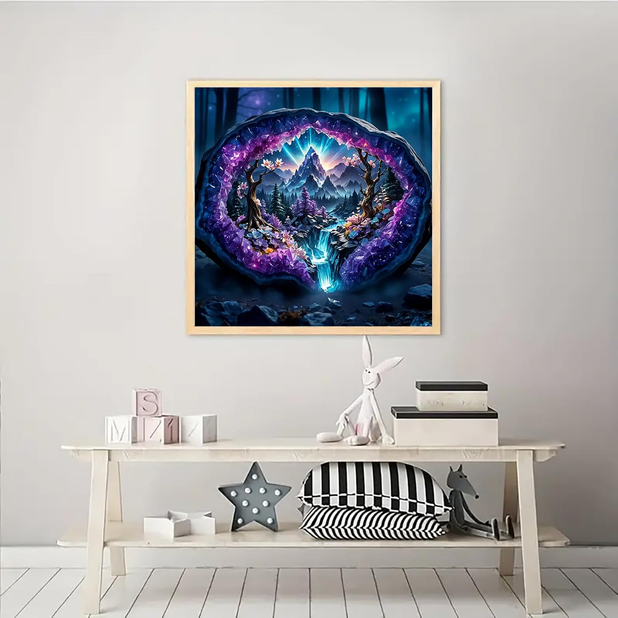 Crystal World Landscape Diamond Art Kits for Adults, 5D Diamond Painting Kits for Adults Beginners, DIY Full Round Drill Diamond Dot Painting Gem Art Kits for Adult, Home Wall Decor 13.8x13.8 Inch VCLKDIY