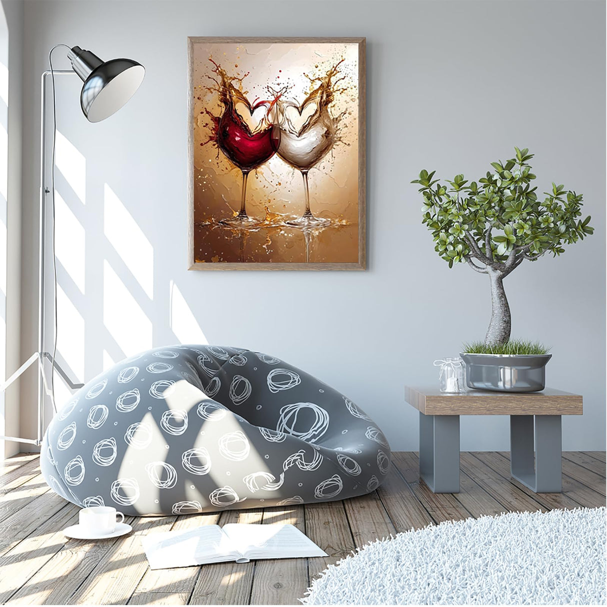 UPABLUNSO Diamond Painting Retro, 5D DIY Wine Glass Diamond Art Kits for Adults, Diamond Painting Kits for Beginner, Round Drill Gem Arts and Crafts for Adults, Diamond Art for Wall Decor 12x16inch UPABLUNSO