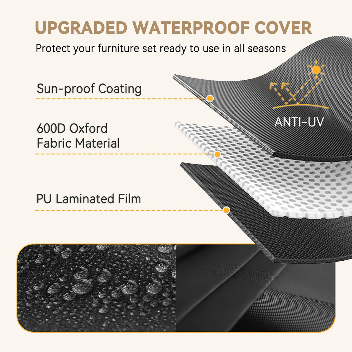 Aluminum Outdoor Patio Furniture Set, 5 Seats Outdoor Sectional with Coffee Table (3-Seater and 2 Single Seats) Aoxun