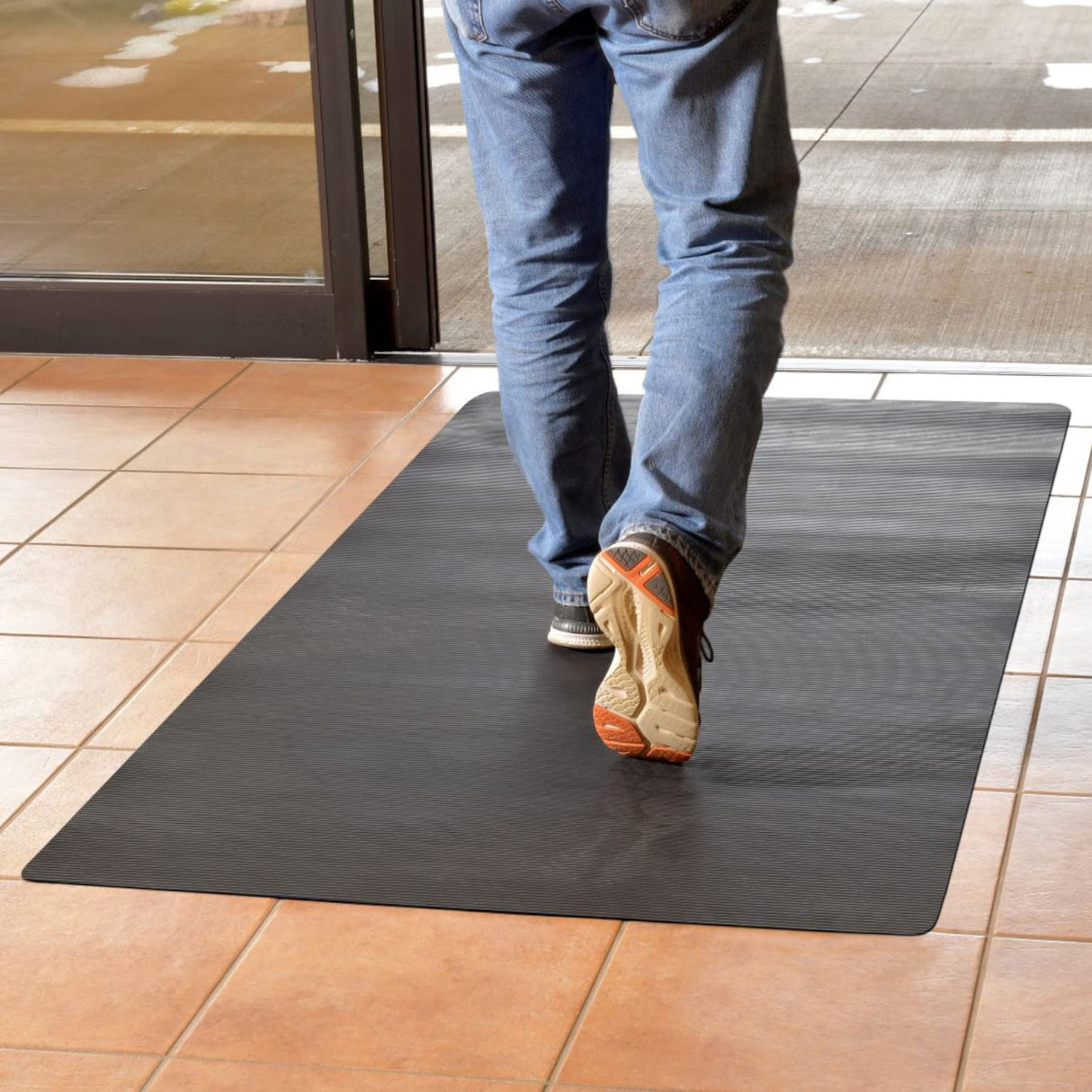 CLIMATEX Indoor/Outdoor Rubber Scraper Mat, 36 in. x 6 ft., Black CLIMATEX