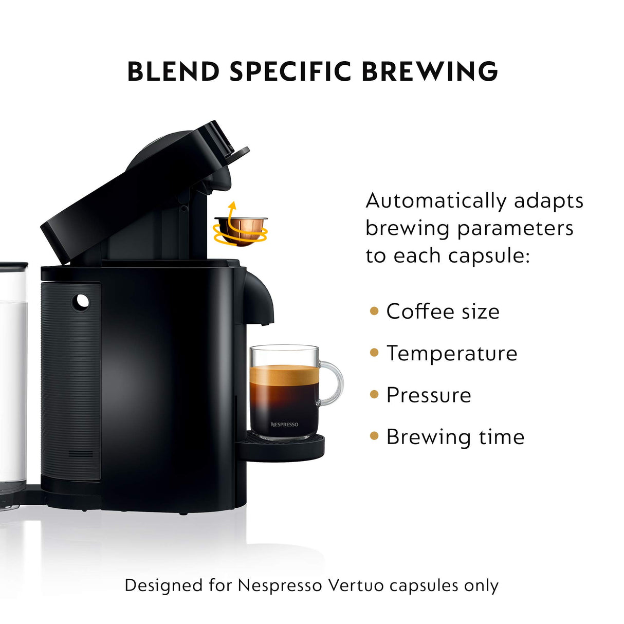 Nespresso VertuoPlus Coffee and Espresso Machine by De'Longhi with Milk Frother, Ink Black De'Longhi