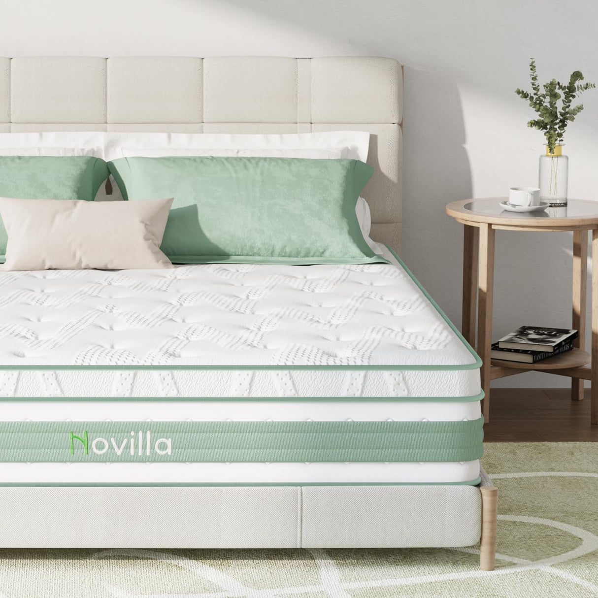 Novilla Queen Mattress, 12 Inch Hybrid Mattress in a Box, Gel Memory Foam with Individual Pocket Springs for a Peaceful Sleep, Queen Size Mattresses, Pillow Top Mattresses with Quilted Cover Novilla